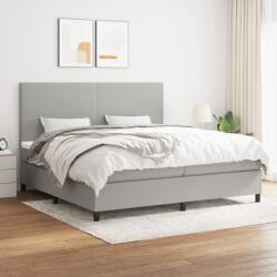 vidaXL világosszürke szövet rugós ágy matraccal 200 x 200 cm (3141641)