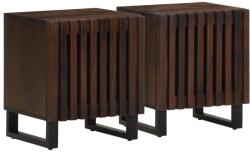 vidaXL 2 db tömör mangófa éjjeliszekrény 40 x 34 x 46 cm (377421)