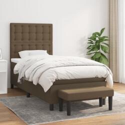 vidaXL sötétbarna szövet rugós ágy matraccal 90 x 200 cm (3136888)