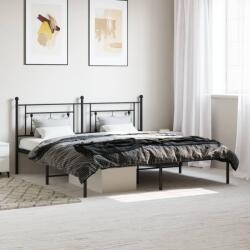 vidaXL fekete fém ágykeret fejtámlával 183 x 213 cm (374344)
