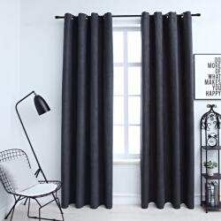 vidaXL 2 db antracitszürke sötétítőfüggöny fémgyűrűkkel 140 x 175 cm (134458)
