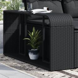 vidaXL 2 db fekete polyrattan tárolópolc (365981)