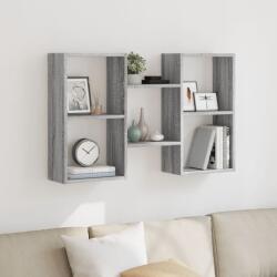 vidaXL szürke sonoma színű szerelt fa fali polc 96 x 18 x 60 cm (853232)