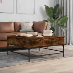 vidaXL füstös tölgy szerelt fa és fém dohányzóasztal 95 x 95 x 45 cm (3217066)
