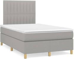 vidaXL világosszürke szövet rugós és LED-es ágy matraccal 120x190 cm (3270260)