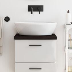vidaXL sötétbarna kezelt tömör fa fürdőszobai pult 40x40x(2-4) cm (3156189)
