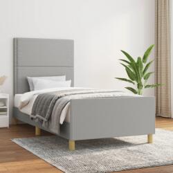 vidaXL világosszürke szövet ágykeret matrac nélkül 90x190 cm (3124936)