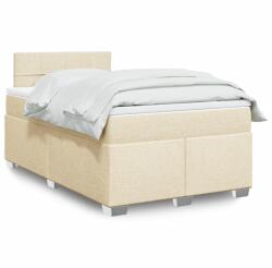 vidaXL krémszínű szövet rugós ágy matraccal 120 x 190 cm (3285832)