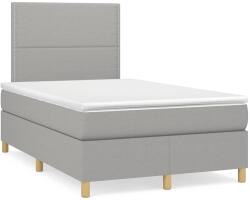 vidaXL világosszürke szövet rugós és LED-es ágy matraccal 120x190 cm (3270239)