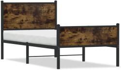 vidaXL füstös tölgy színű fém ágykeret matrac nélkül 90 x 190 cm (4007842)