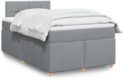 vidaXL világosszürke szövet rugós ágy matraccal 120 x 200 cm (3288947)