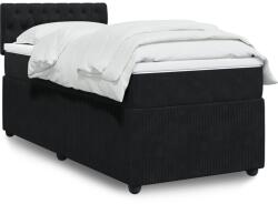 vidaXL fekete bársony rugós ágy matraccal 100 x 200 cm (3287670)