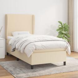vidaXL krémszínű szövet rugós ágy matraccal 80 x 200 cm (3127762)
