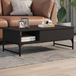 vidaXL fekete szerelt fa és fém dohányzóasztal 100 x 50 x 35 cm (845391)
