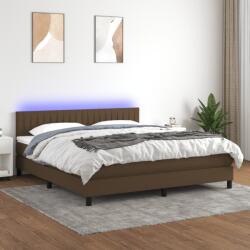 vidaXL barna szövet rugós és LED-es ágy matraccal 160x200 cm (3133328)