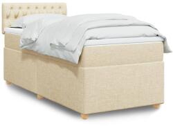 vidaXL krémszínű szövet rugós ágy matraccal 100 x 200 cm (3288903)