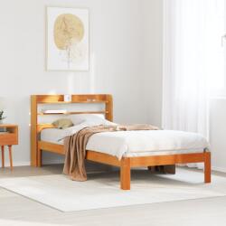 vidaXL viaszbarna tömör fenyőfa ágy matrac nélkül 90 x 200 cm (3306803)