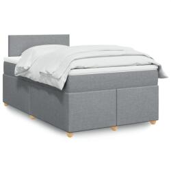 vidaXL világosszürke szövet rugós ágy matraccal 120 x 190 cm (3286612)