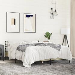 vidaXL sonoma tölgyszínű szerelt fa és fém ágykeret 150 x 200 cm (3280048)