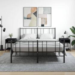 vidaXL 2 db fekete szerelt fa éjjeliszekrény 40x41x50 cm (825874)