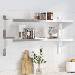 vidaXL 2 szintes ezüst rozsdamentes acél fali polc 100 x 40 x 60 cm (30309) - vidaxl