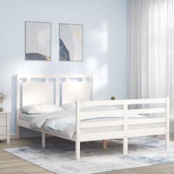vidaXL fehér tömör fa ágykeret fejtámlával 140 x 190 cm (3194032)