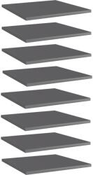 vidaXL 8 db magasfényű szürke szerelt fa könyvespolc 40 x 40 x 1, 5 cm (805185)