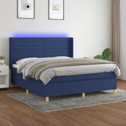 vidaXL kék szövet rugós és LED-es ágy matraccal 180 x 200 cm (3138979)