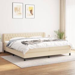 vidaXL krémszínű szövet rugós ágy matraccal 200 x 200 cm (3126514)