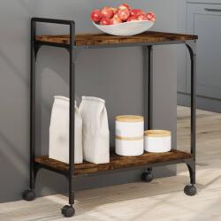vidaXL füstös tölgy színű szerelt fa zsúrkocsi 60, 5 x 31 x 72, 5 cm (842368)