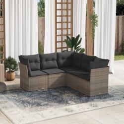 vidaXL 5 részes szürke polyrattan kerti ülőgarnitúra párnákkal (3249459)