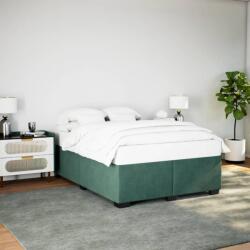 vidaXL sötétzöld bársony ágykeret matrac nélkül 140 x 190 cm (3284634)