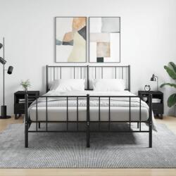 vidaXL 2 db fekete szerelt fa és vas éjjeliszekrény 40 x 35 x 47, 5 cm (827487)