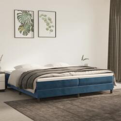 vidaXL sötétkék bársony rugós ágy matraccal 200x200 cm (3144355)