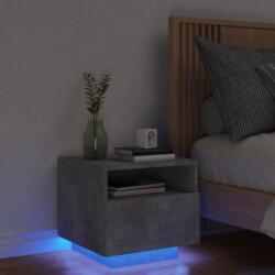vidaXL betonszürke éjjeliszekrény LED-világítással 40 x 39 x 37 cm (836804)