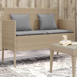 vidaXL bézs polyrattan kerti pad párnákkal (365775)