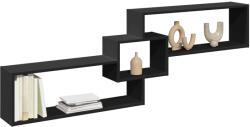 vidaXL fekete szerelt fa fali szekrény 158 x 18 x 53 cm (854815) - vidaxl