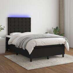 vidaXL fekete szövet rugós és LED-es ágy matraccal 120 x 200 cm (3135183)