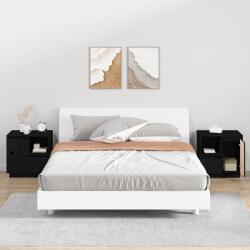 vidaXL 2 db fekete tömör fenyőfa éjjeliszekrény 50 x 34 x 50 cm (814488)