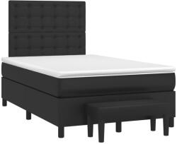vidaXL fekete műbőr rugós ágy matraccal 120x190 cm (3270451)
