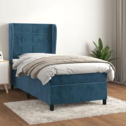 vidaXL sötétkék bársony rugós ágy matraccal 80 x 200 cm (3129181)
