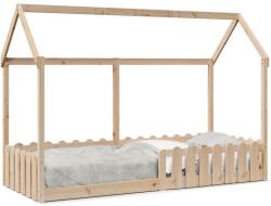 vidaXL tömör fenyőfa házikó gyerekágykeret 80 x 200 cm (850689) - vidaxl