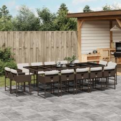 vidaXL 15 részes barna polyrattan kerti ülőgarnitúra párnákkal (3278180)