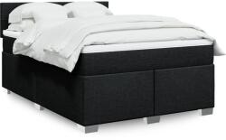 vidaXL fekete szövet rugós ágy matraccal 160x200 cm (3285941)