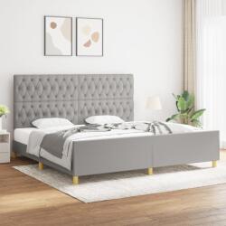 vidaXL világosszürke szövet ágykeret fejtámlával 200x200 cm (3125324)