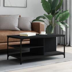 vidaXL fekete szerelt fa dohányzóasztal 100 x 50 x 45 cm (835304) - vidaxl