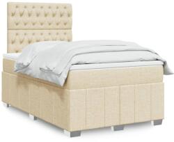 vidaXL krémszínű szövet rugós ágy matraccal 120 x 200 cm (3291647)