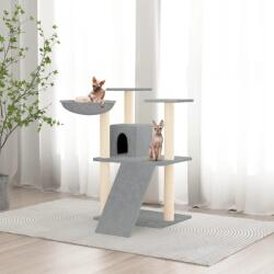 vidaXL világosszürke macskabútor szizál kaparófákkal 83 cm (171652)