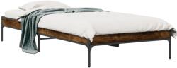 vidaXL füstös tölgyszínű szerelt fa és fém ágykeret 100 x 200 cm (845028)