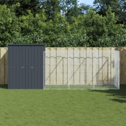 vidaXL antracitszürke horganyzott acél kutyakennel 165 x 455 x 181 cm (3189099)